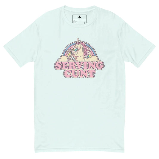 Serving Cunt Men’s Fitted T-Shirt, Pink Unicorn, Anne Lesniak, Rebel Girl Rampage