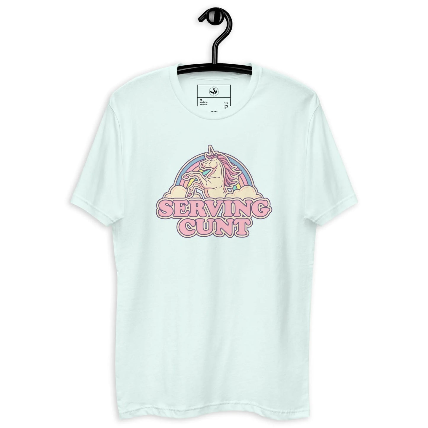 Serving Cunt Men’s Fitted T-Shirt, Pink Unicorn, Anne Lesniak, Rebel Girl Rampage