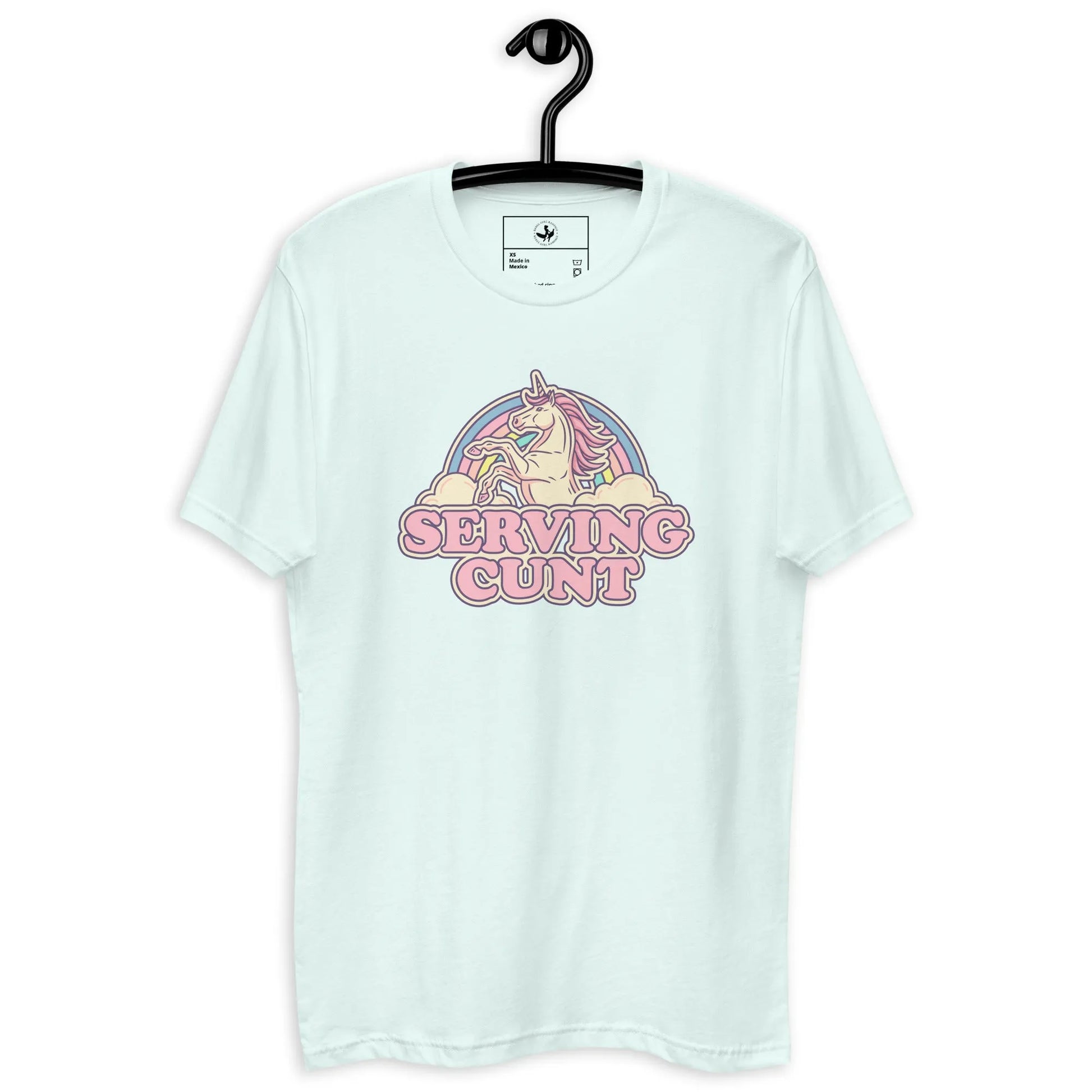 Serving Cunt Men’s Fitted T-Shirt, Pink Unicorn, Anne Lesniak, Rebel Girl Rampage