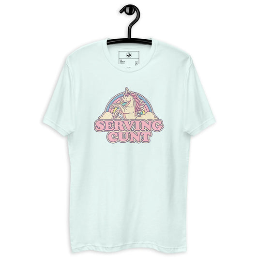 Serving Cunt Men’s Fitted T-Shirt, Pink Unicorn, Anne Lesniak, Rebel Girl Rampage