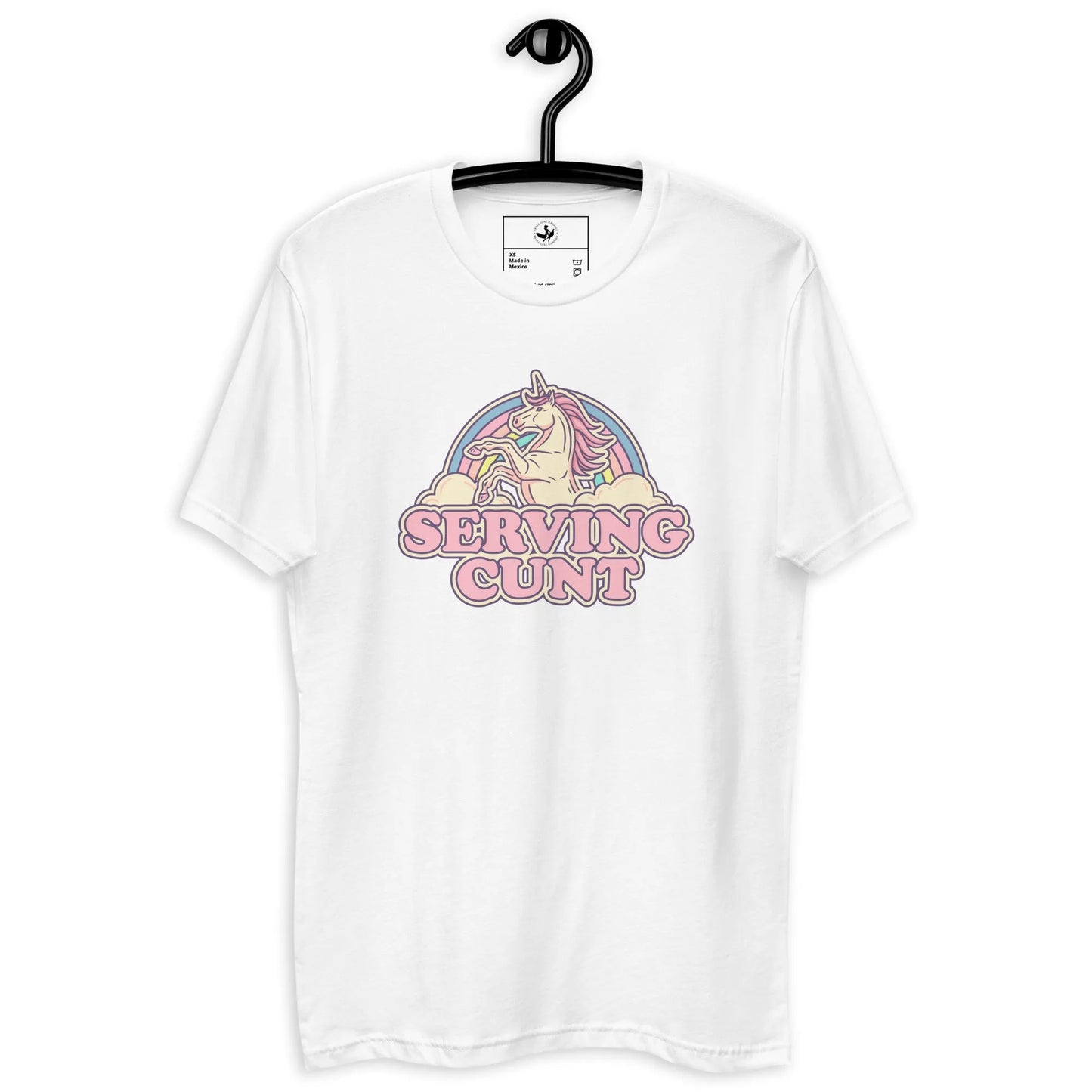 Serving Cunt Men’s Fitted T-Shirt, Pink Unicorn, Anne Lesniak, Rebel Girl Rampage