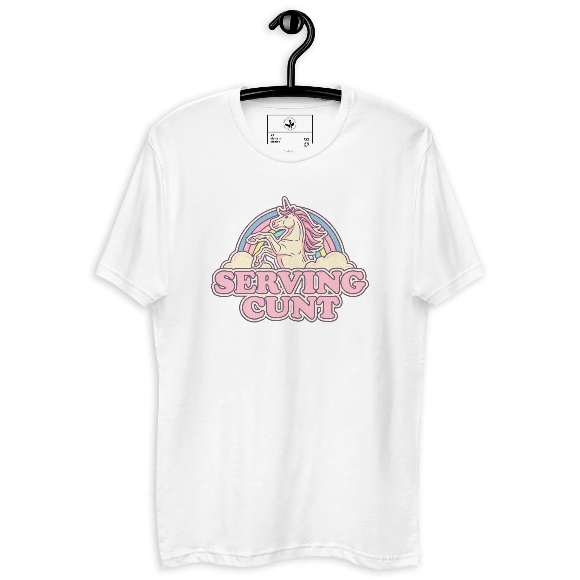 Serving Cunt Men’s Fitted T-Shirt, Pink Unicorn, Anne Lesniak, Rebel Girl Rampage