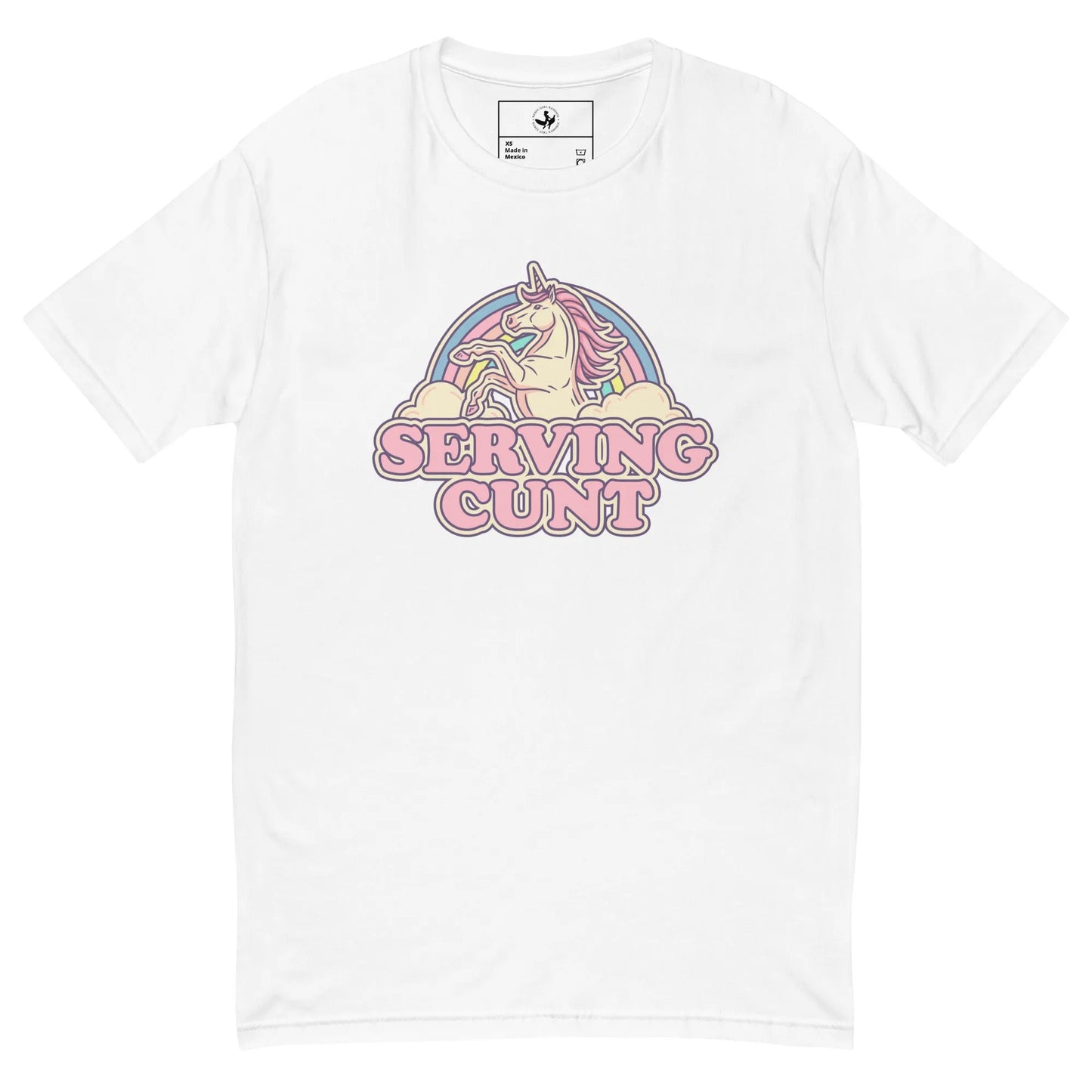 Serving Cunt Men’s Fitted T-Shirt, Pink Unicorn, Anne Lesniak, Rebel Girl Rampage