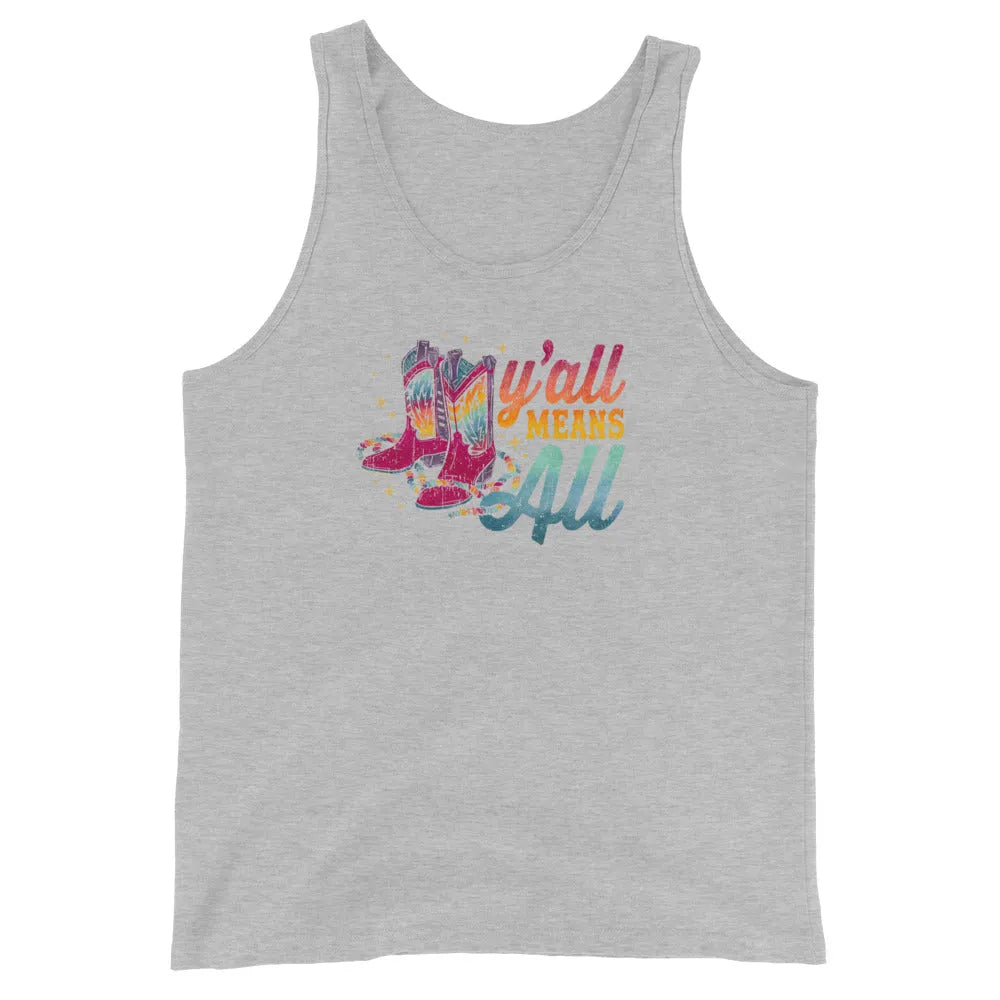 Y’all Means All Rainbow Boots Men's Tank Top
