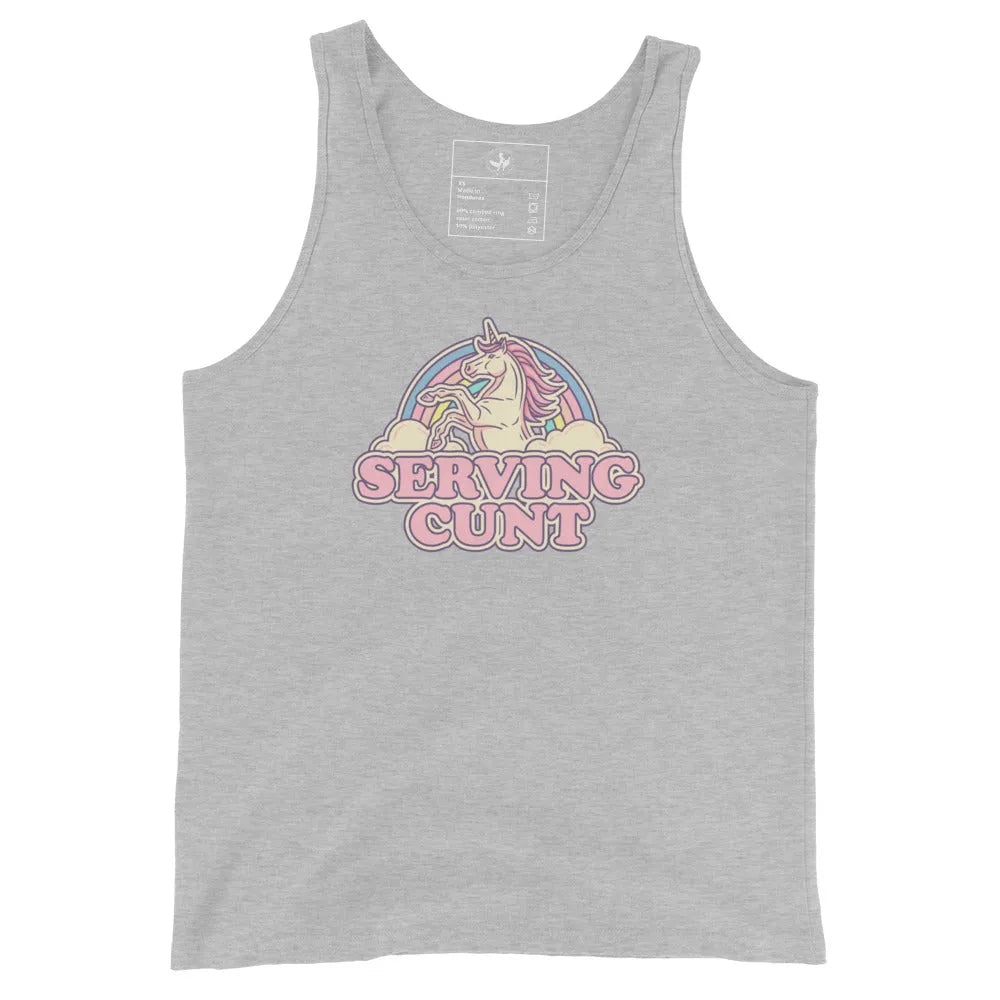 Serving Cunt Men’s Workout Tank Top, Pink Unicorn Pride Shirt,  Anne Lesniak, Rebel Girl Rampage