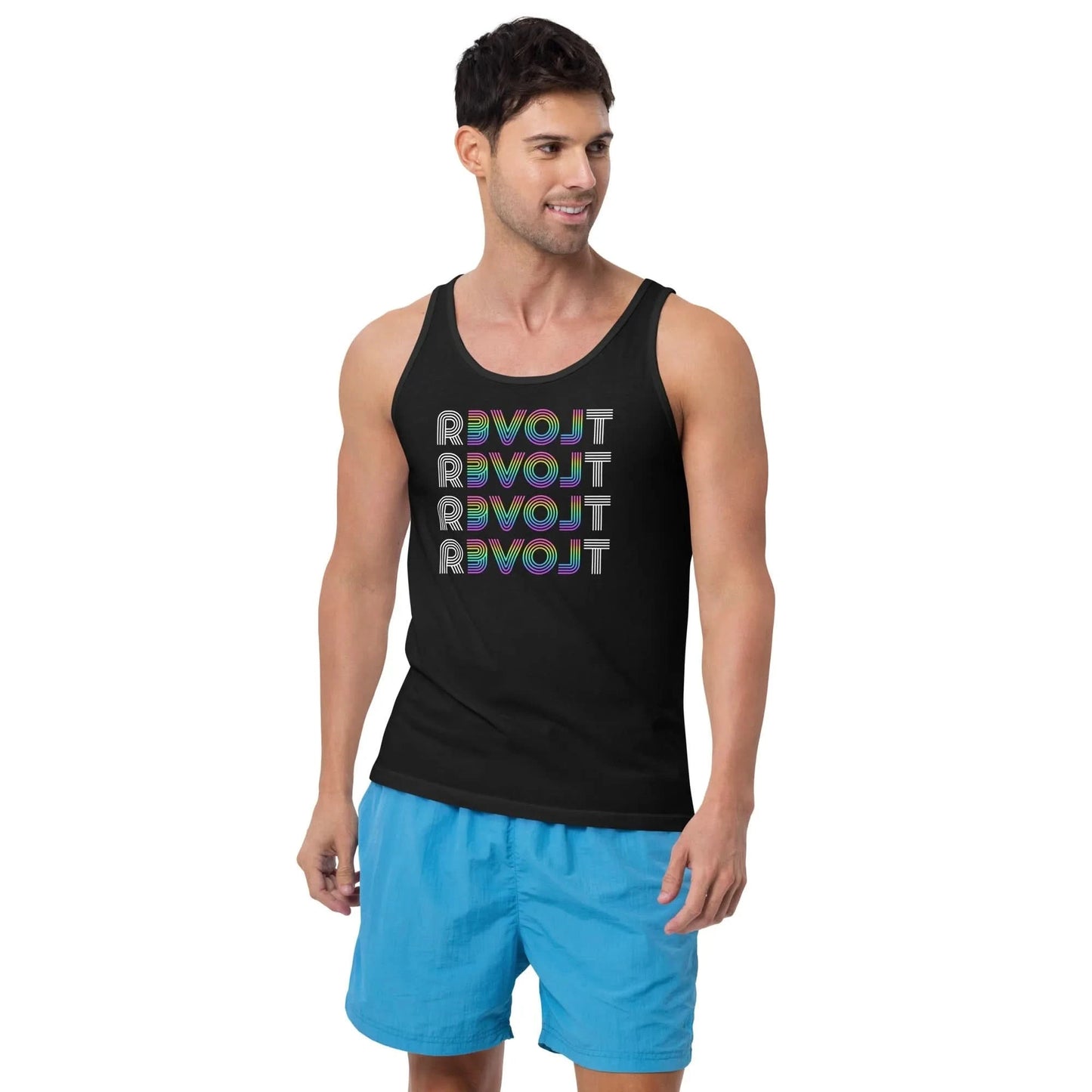 Revolt Disco Men’s Tank Top, 80s, 90s, LGBTQ Pride, Dancing, Rebel Girl Rampage
