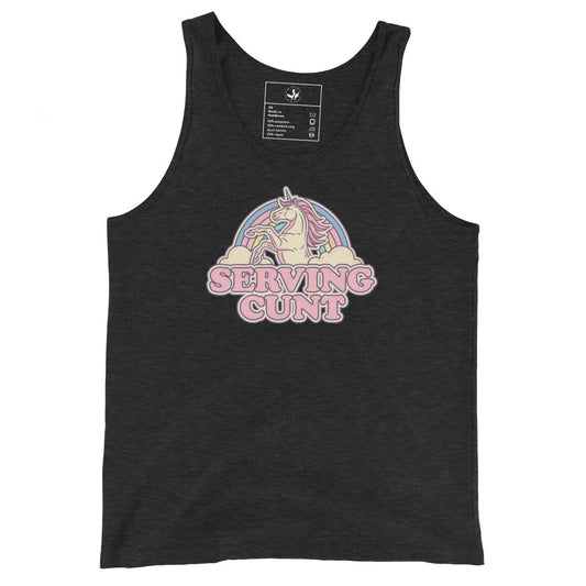 Serving Cunt Men’s Workout Tank Top, Pink Unicorn Pride Shirt,  Anne Lesniak, Rebel Girl Rampage