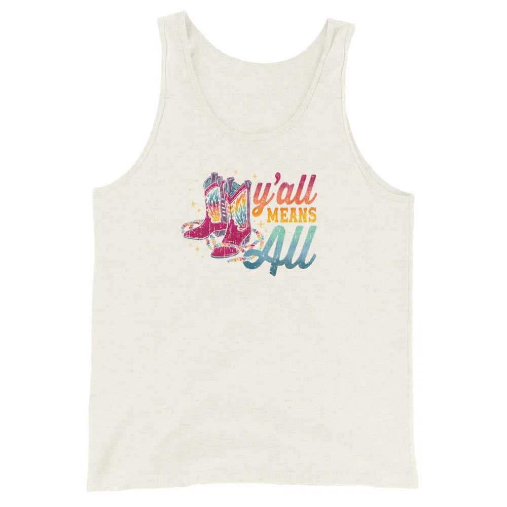 Y’all Means All Rainbow Boots Men's Tank Top