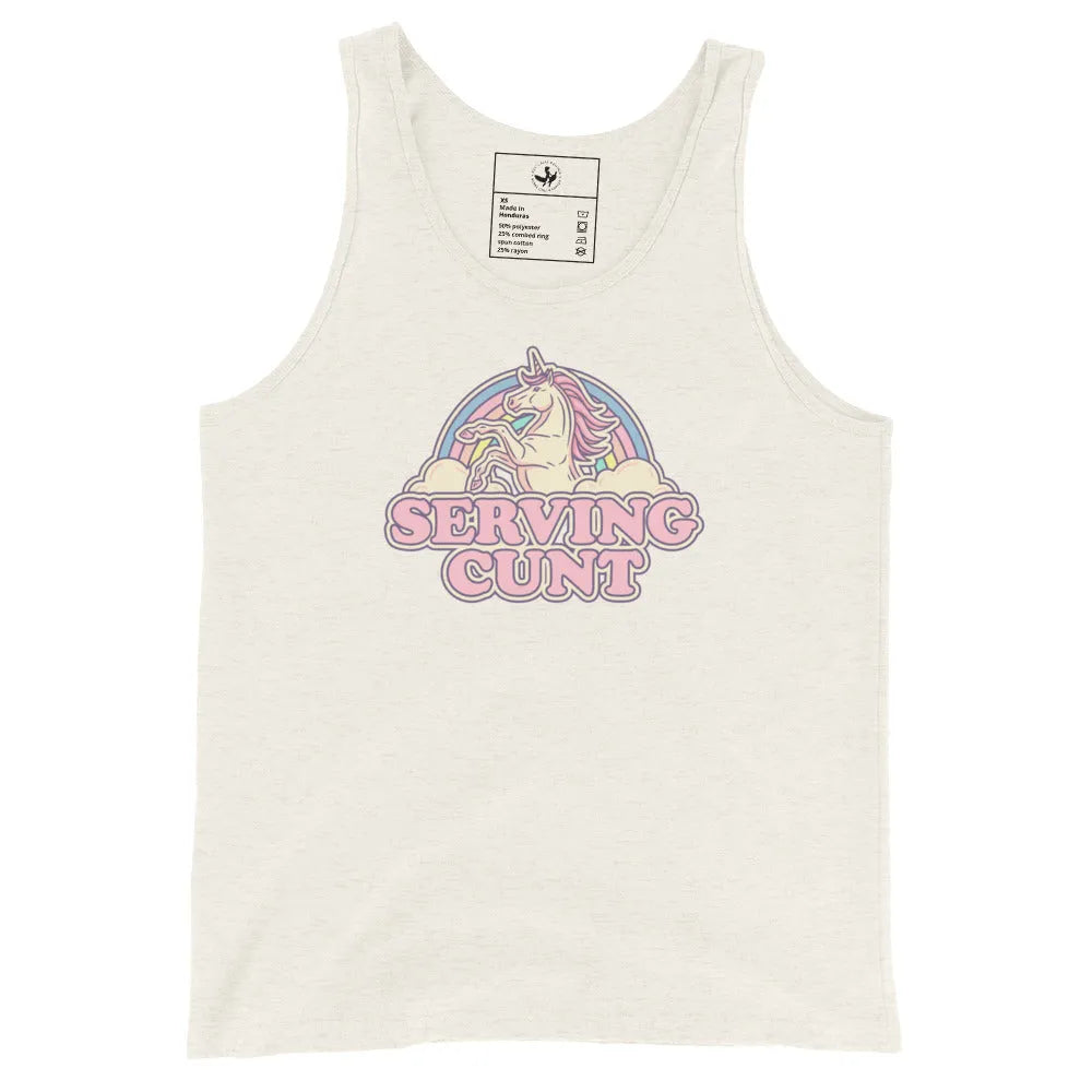 Serving Cunt Men’s Workout Tank Top, Pink Unicorn Pride Shirt,  Anne Lesniak, Rebel Girl Rampage