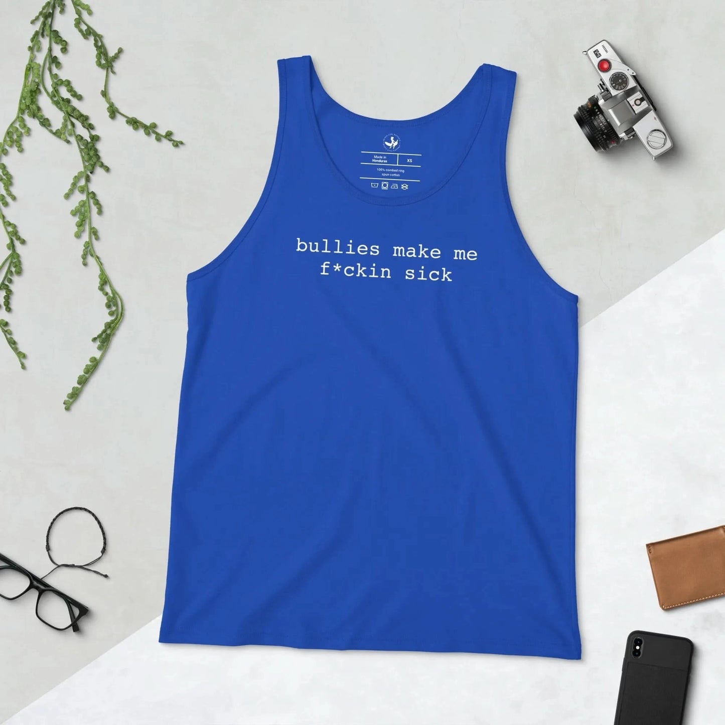 Bullies Make Me F*cking Sick Men’s Tank Top, Trans Lifeline LGBTQ Fundraising design, Rebel Girl Rampage