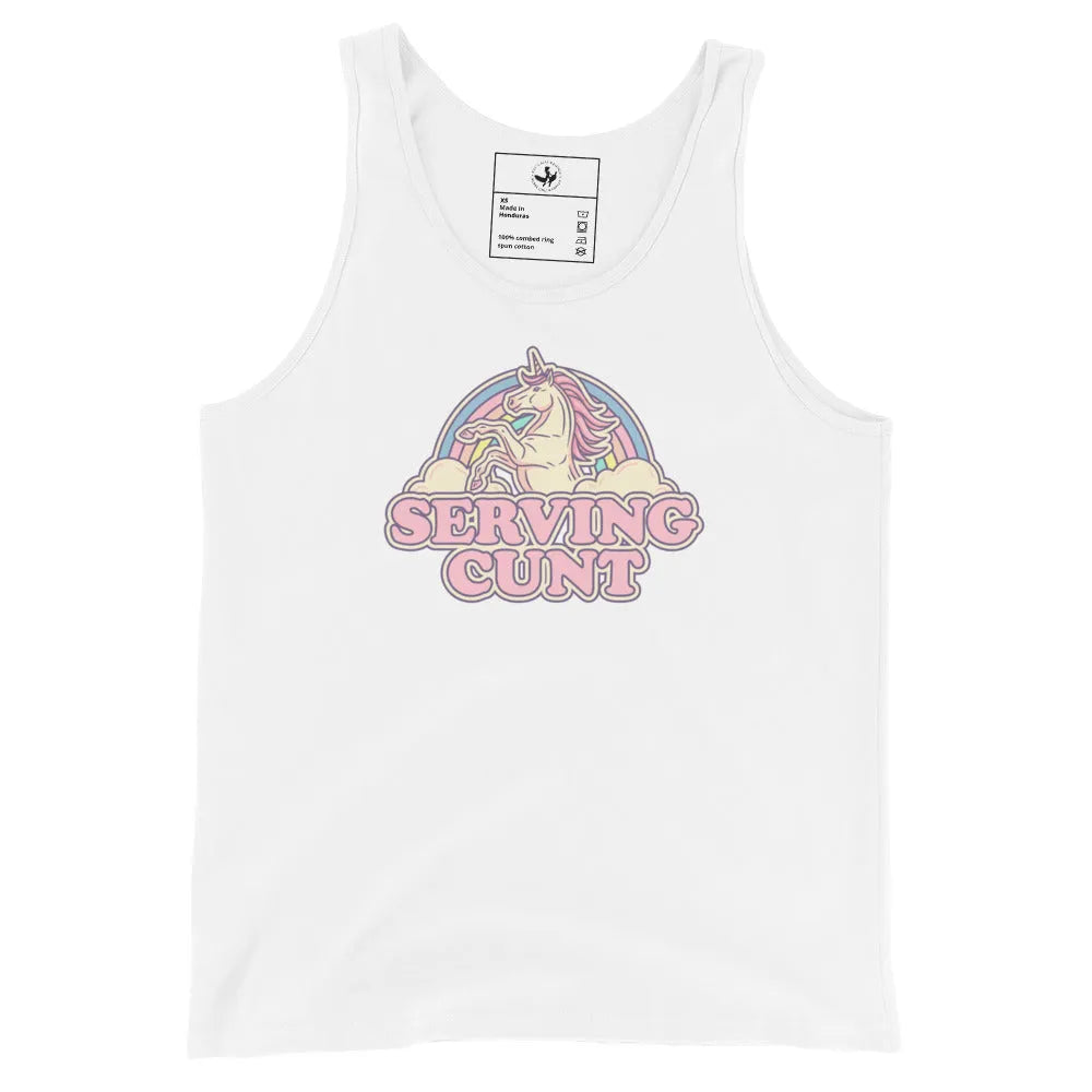 Serving Cunt Men’s Workout Tank Top, Pink Unicorn Pride Shirt,  Anne Lesniak, Rebel Girl Rampage