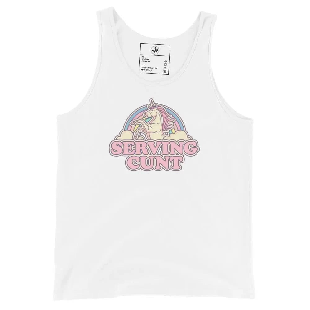 Serving Cunt Men’s Workout Tank Top, Pink Unicorn Pride Shirt, Anne Lesniak, Rebel Girl Rampage