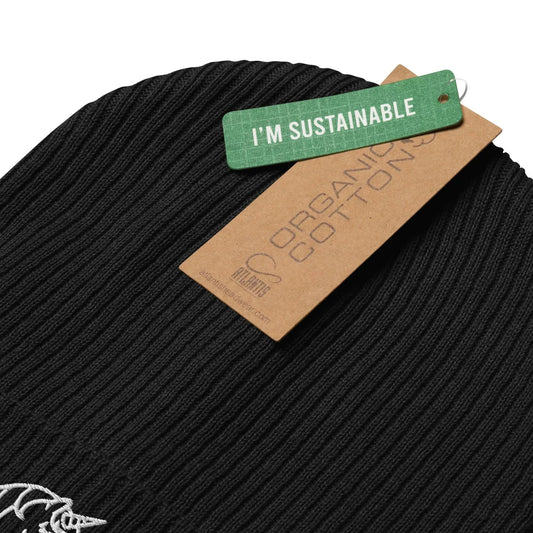 Embroidered unicorn art on an organic beanie, whimsical, magical, fun, Rebel Girl Rampage