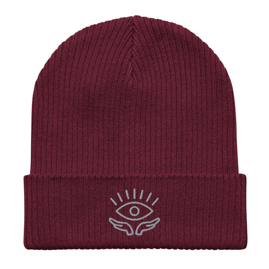 Evil Eye Organic Ribbed Beanie, cozy and fun, Rebel Girl Rampage