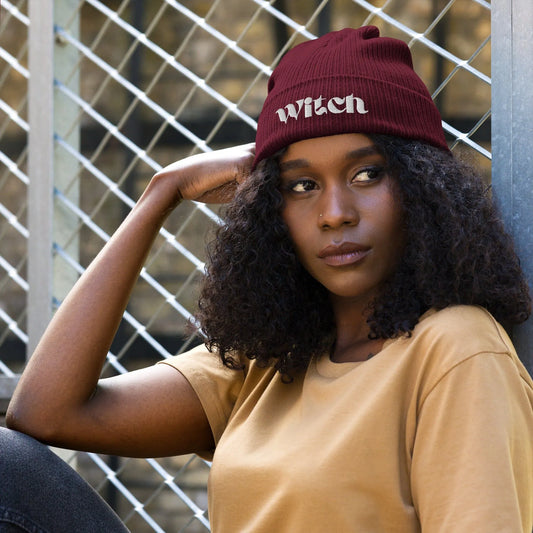 Witch organic eco friendly cotton magic winter beanie Rebel Girl Rampage
