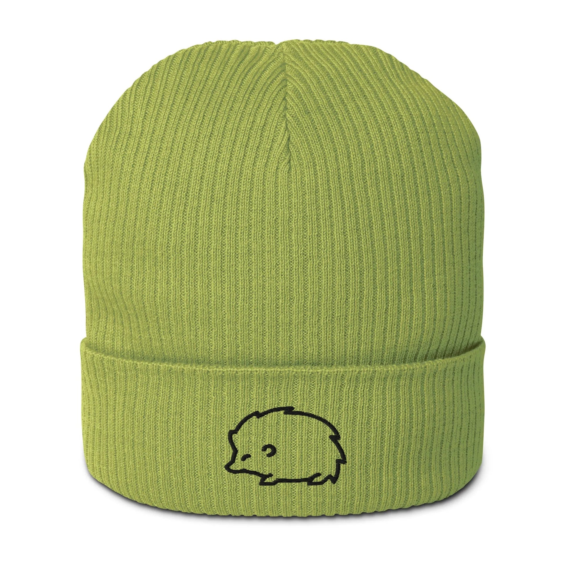 Hedgehog embroidered organic beanie, winter hat, cute and cozy, Rebel Girl Rampage