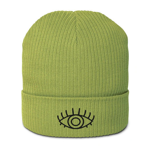 Third eye embroidered green beanie, witchy, metaphysical, chakras, Rebel Girl Rampage