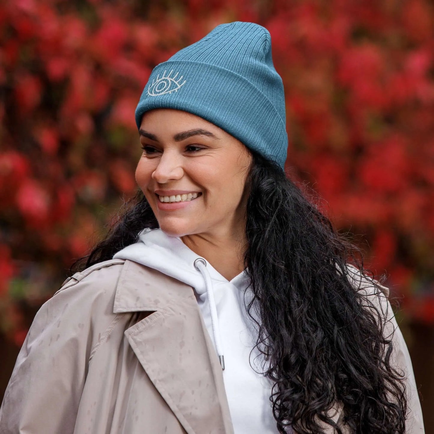 Organic Third Eye metaphysical Ribbed witchy magical Beanie Winter Hat, Rebel Girl Rampage