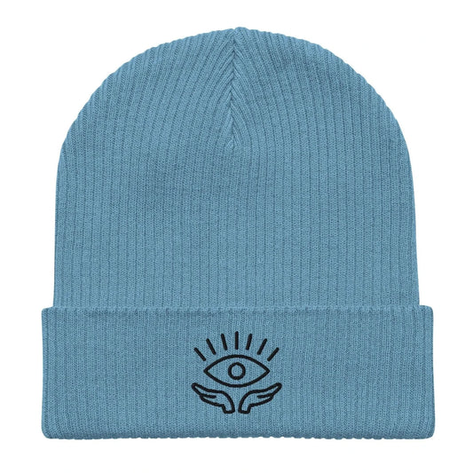 Evil Eye Organic Ribbed Beanie, cozy and fun, Rebel Girl Rampage