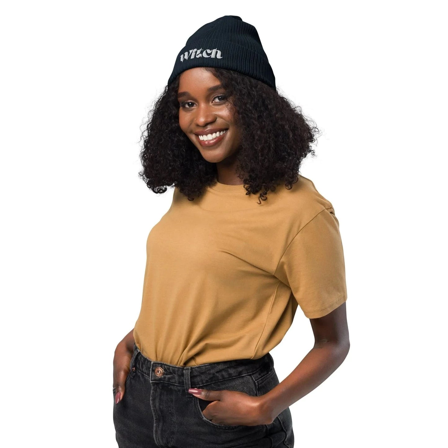 Witch organic eco friendly sustainable cotton magic winter beanie, Rebel Girl Rampage