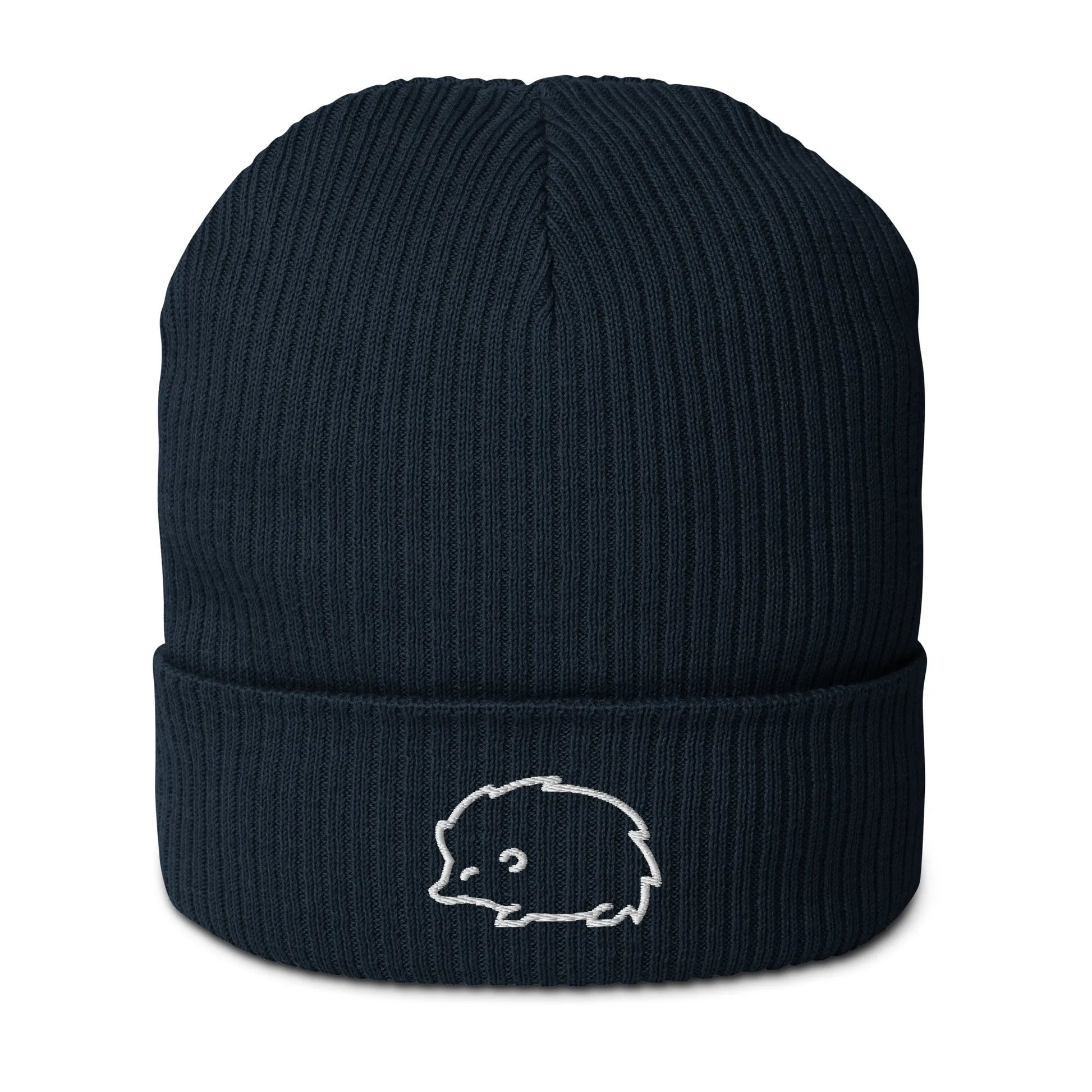 Hedgehog embroidered organic beanie, winter hat, cute and cozy, Rebel Girl Rampage