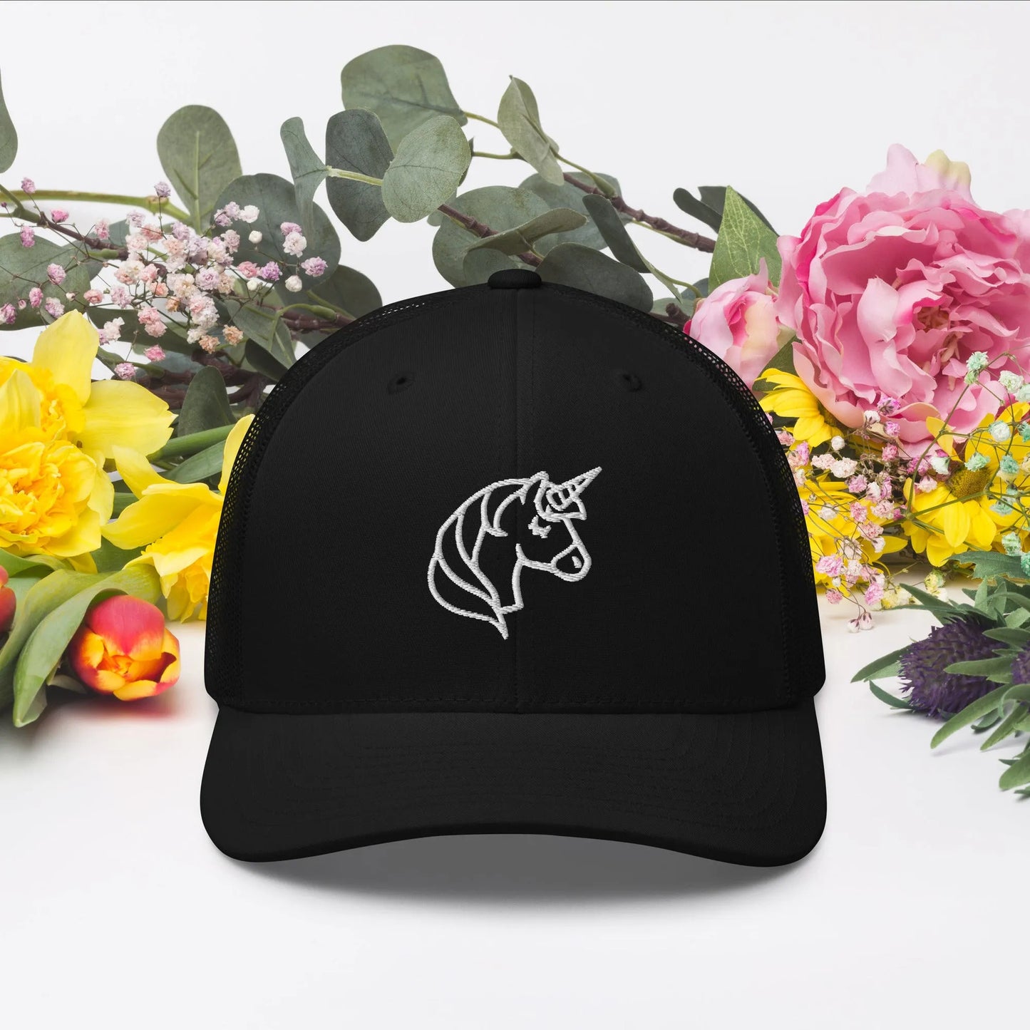 Unicorn Retro Trucker Cap, Hats, Whimsy, Rebel Girl Rampage, Pets, Rebel Girl Rampage