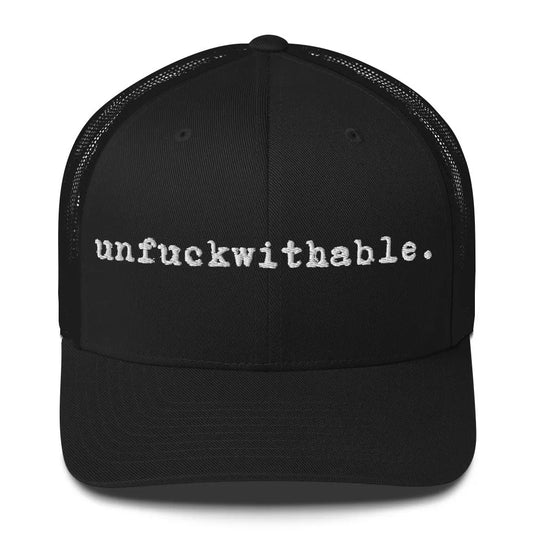 unf*ckwithable. Retro Trucker Cap, Don't mess with me, resilient, funny, goofy, positive mindset,Rebel Girl Rampage