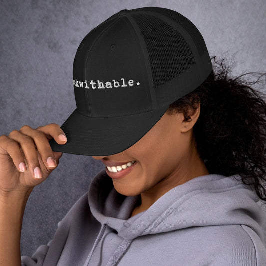 unf*ckwithable. Retro Trucker Cap, Don't mess with me, resilient, funny, goofy, positive mindset,Rebel Girl Rampage