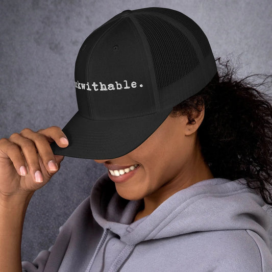 unf*ckwithable. Retro Trucker Cap, Don't mess with me, resilient, funny, goofy, positive mindset, Rebel Girl Rampage