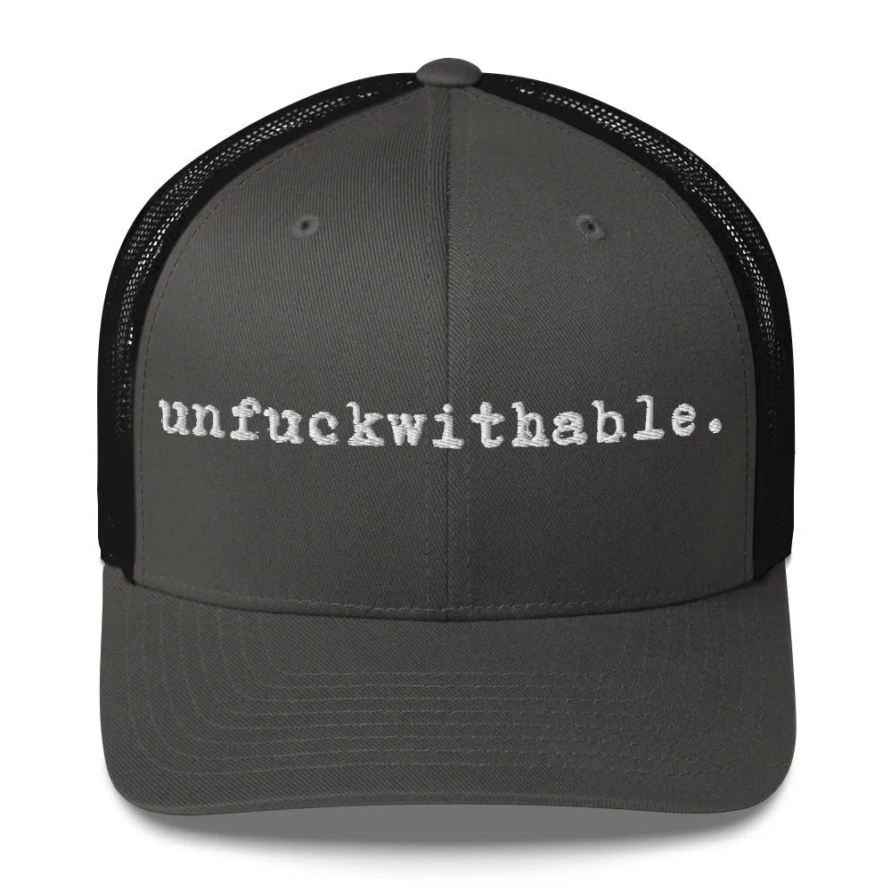 unf*ckwithable. Retro Trucker Cap, Don't mess with me, resilient, funny, goofy, positive mindset,Rebel Girl Rampage
