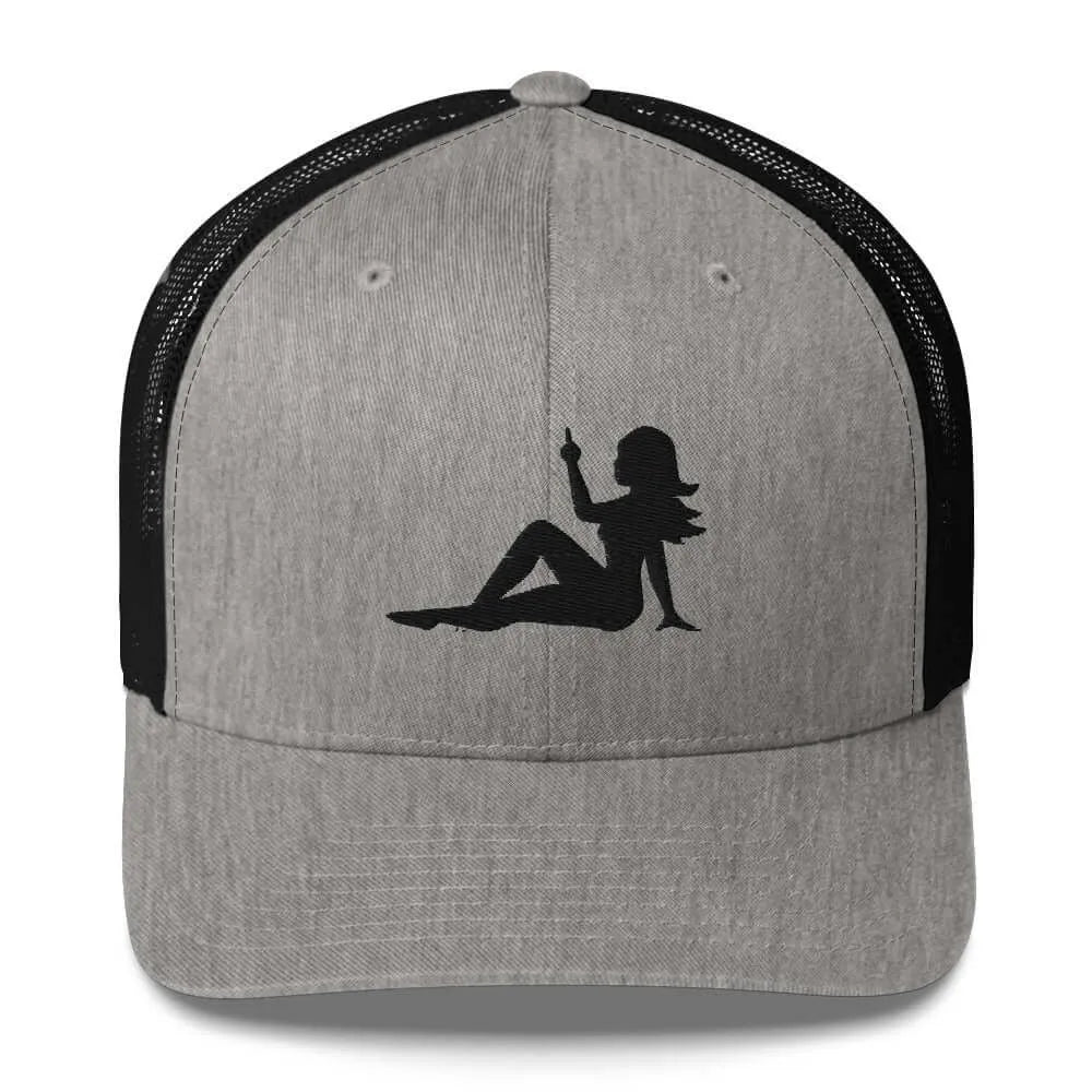 Mudflap Girl Pinup Girl Feminist Empowerment middle finger retro vintage trucker hat cap