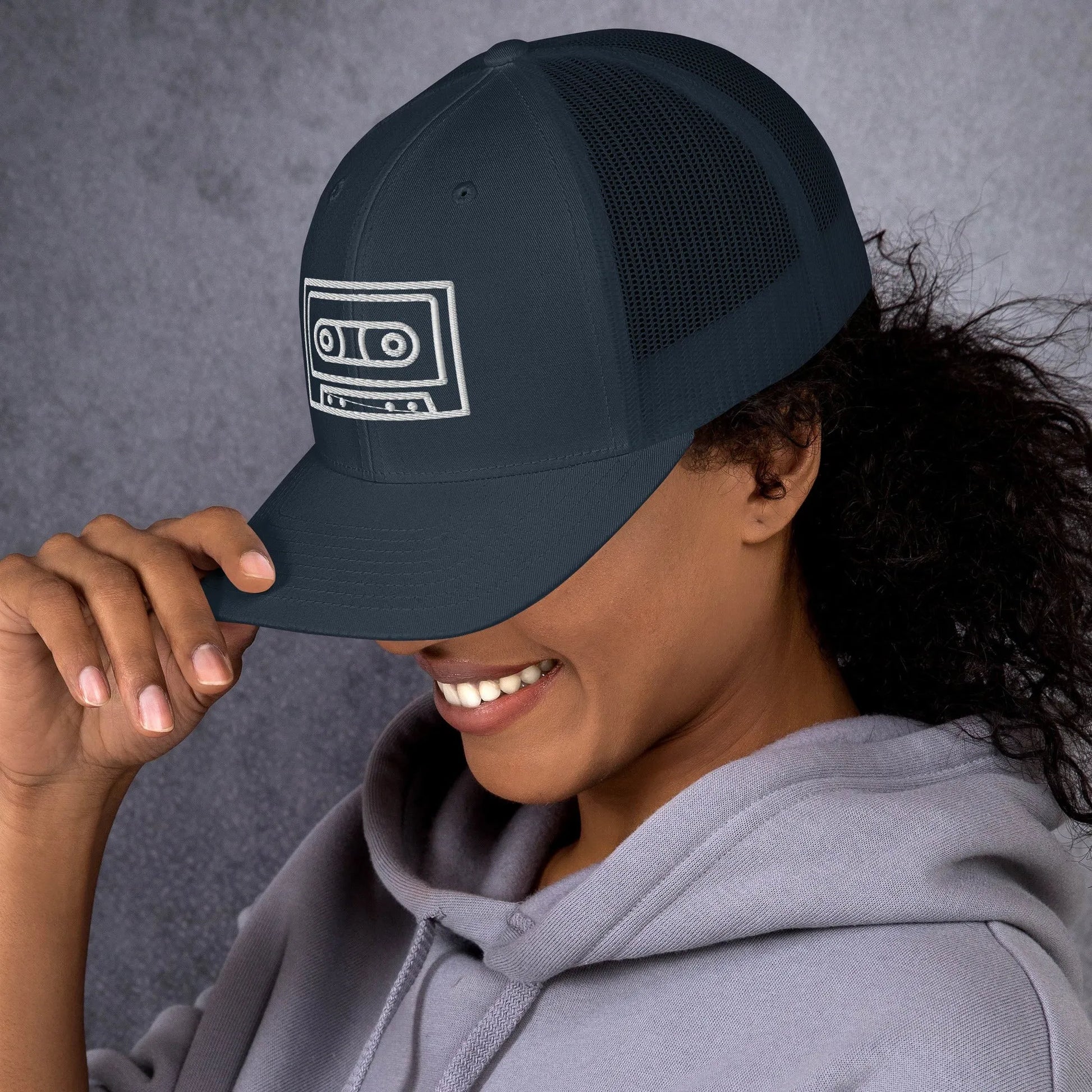 Cassette Tape Retro Trucker Cap, Hats, Whimsy, Rebel Girl Rampage, Rebel Girl Rampage