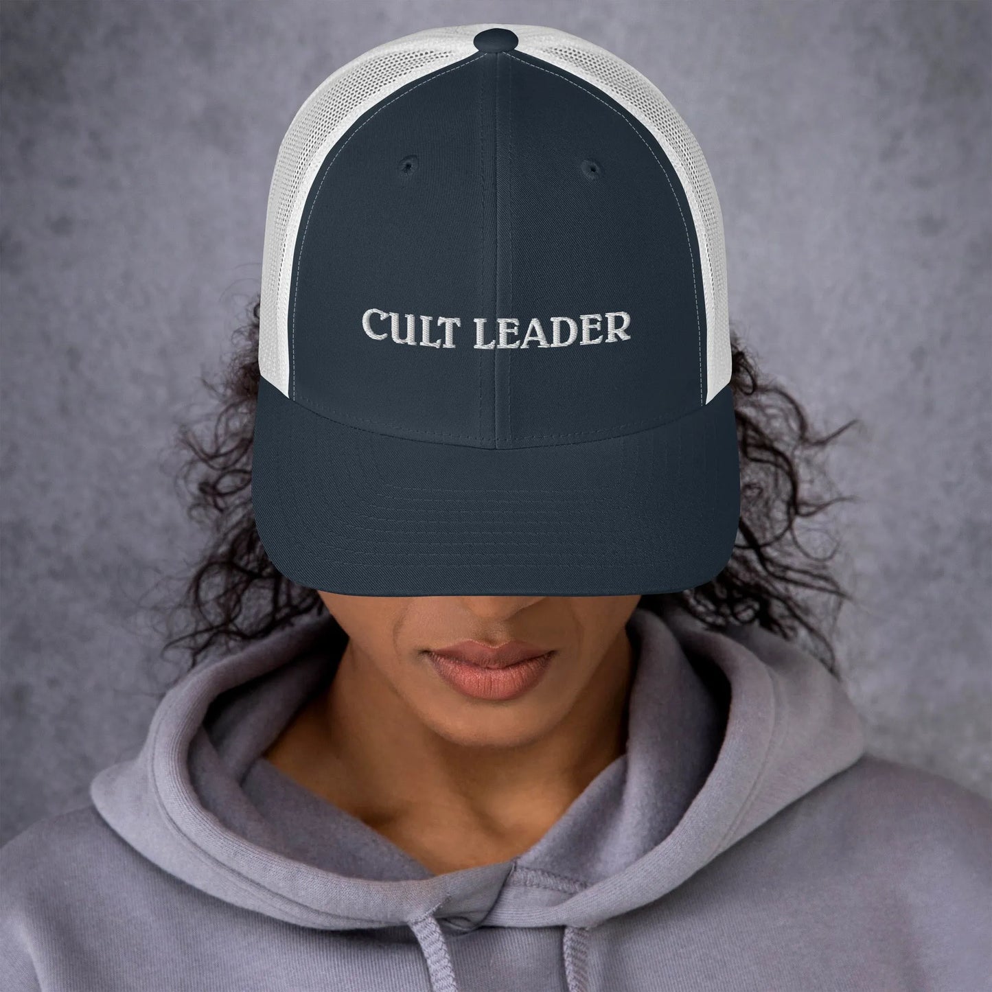 Cult Leader embroidered retro trucker hat by Rebel Girl Rampage