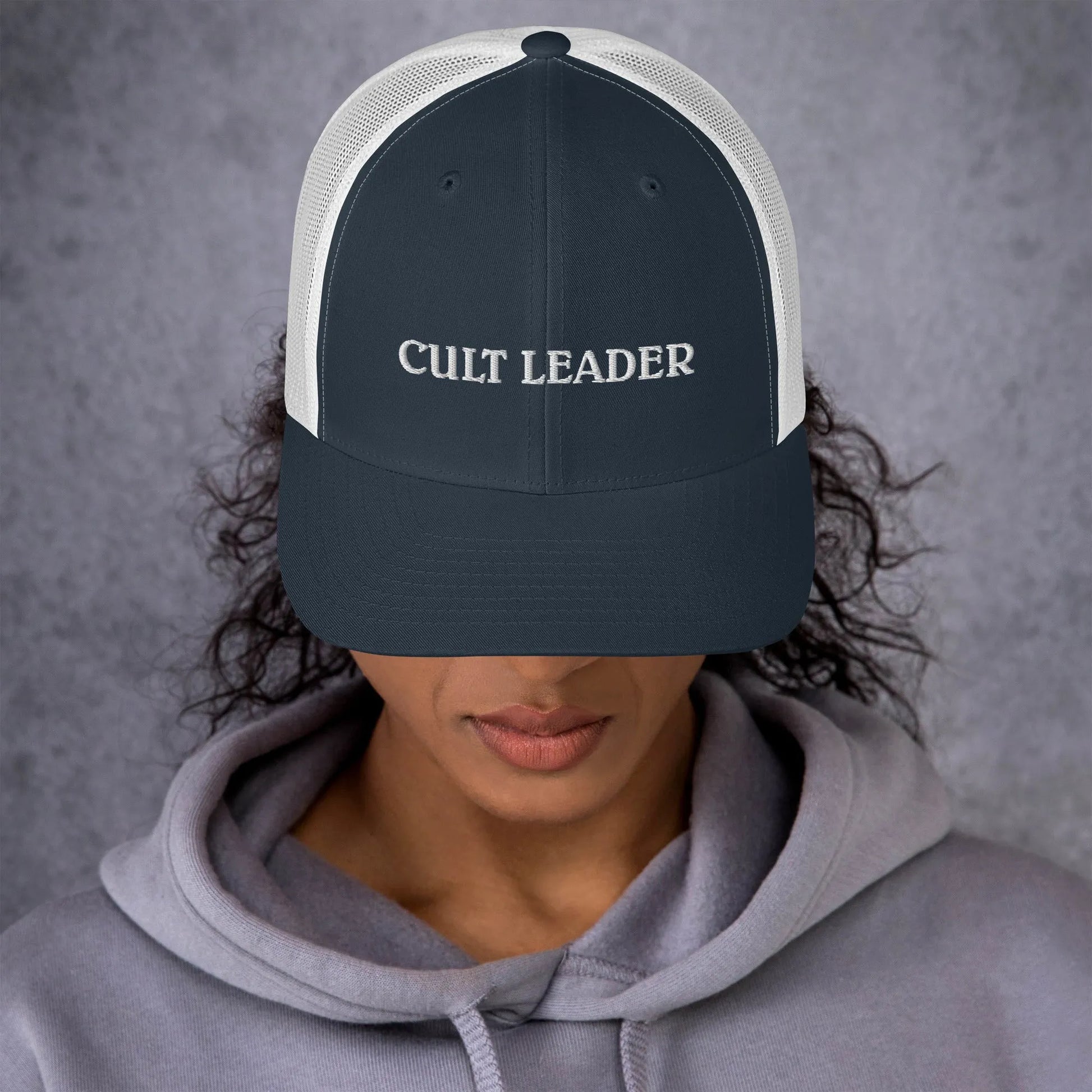 Cult Leader embroidered retro trucker hat by Rebel Girl Rampage