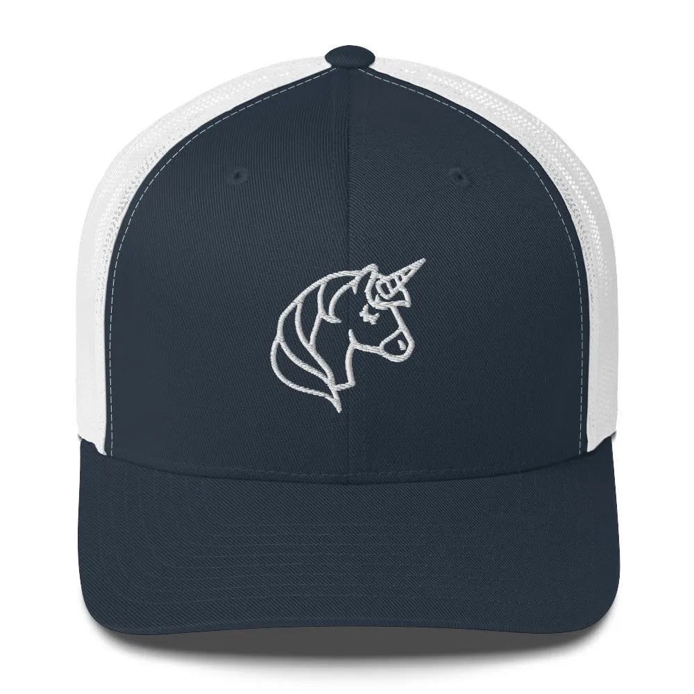 Unicorn Embroidered Retro Magic Animal Retro Baseball Trucker Hat Rebel Girl Rampage LGBTQ