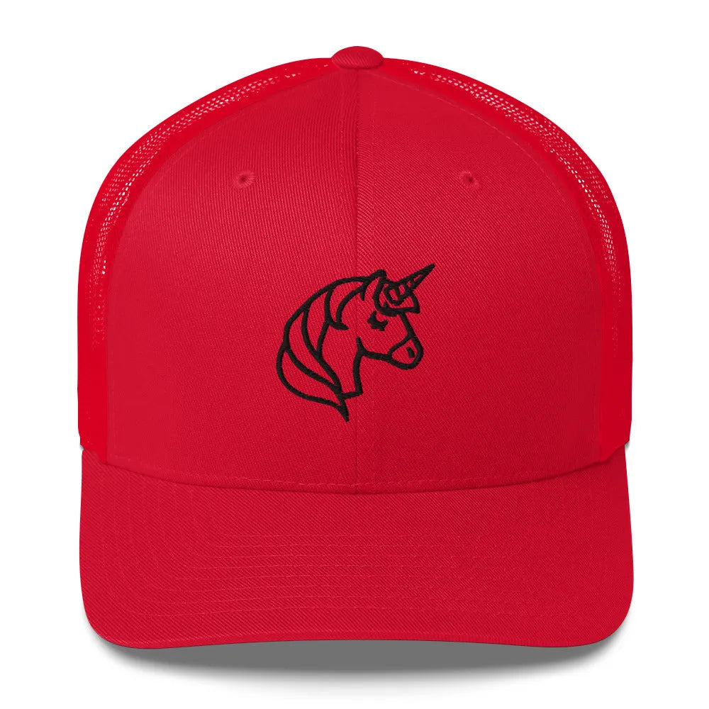 Unicorn Retro Trucker Cap, Hats, Whimsy, Rebel Girl Rampage, Pets, Rebel Girl Rampage