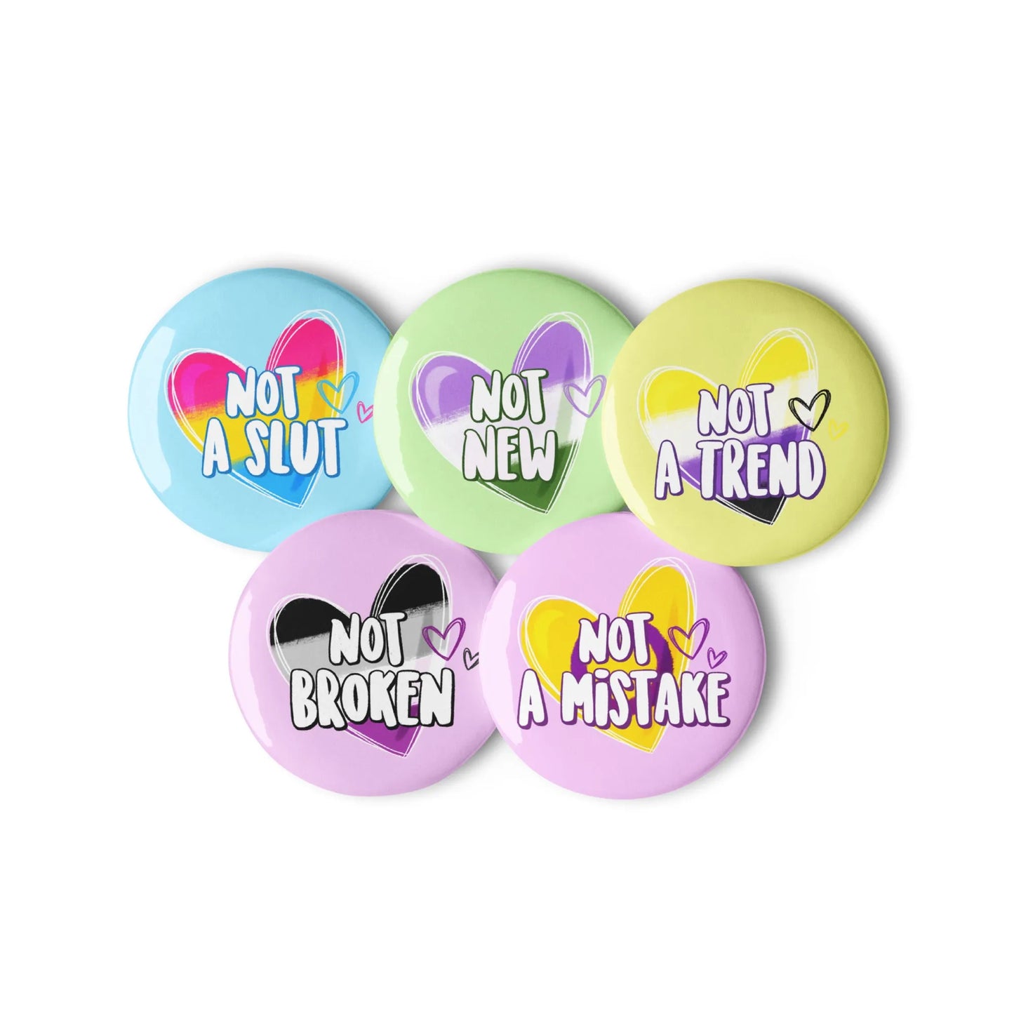 Hearts Full Of Pride Pinback Button Set
