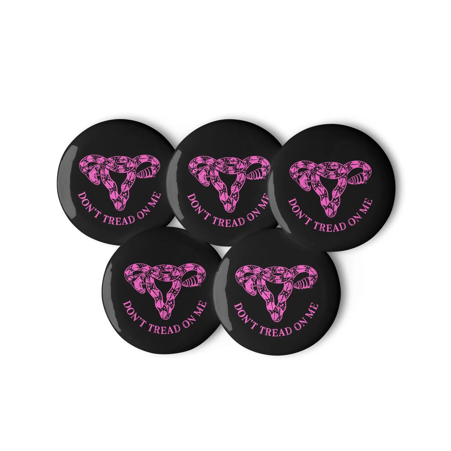 Don’t Tread On Me Uterus Pink Pinback Button Set