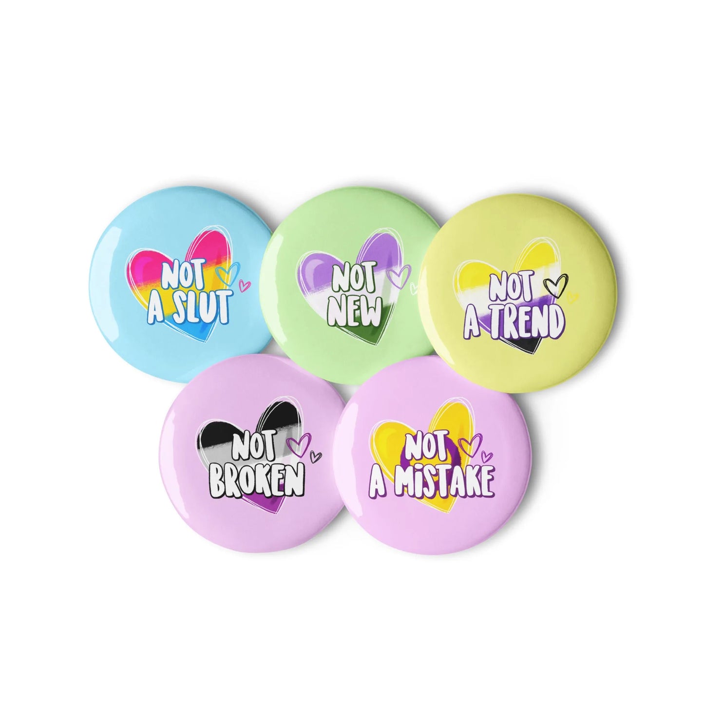 Hearts Full Of Pride Pinback Button Set
