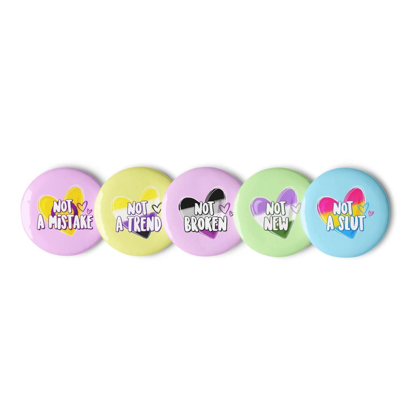 Hearts Full Of Pride Pinback Button Set