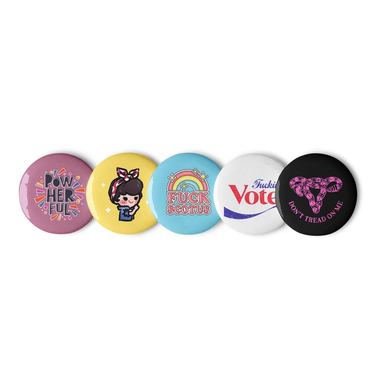 Feisty Feminist Pinback Button Set