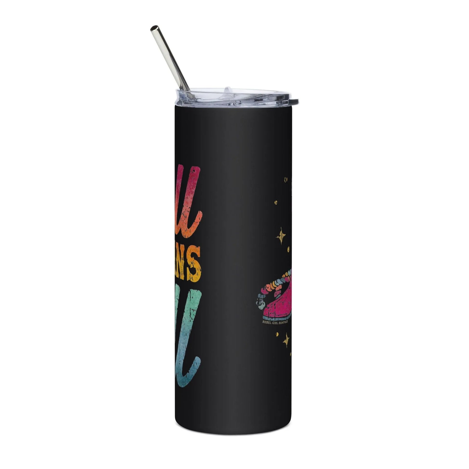 Y’all Means All Rainbow Boots Stainless Steel Tumbler