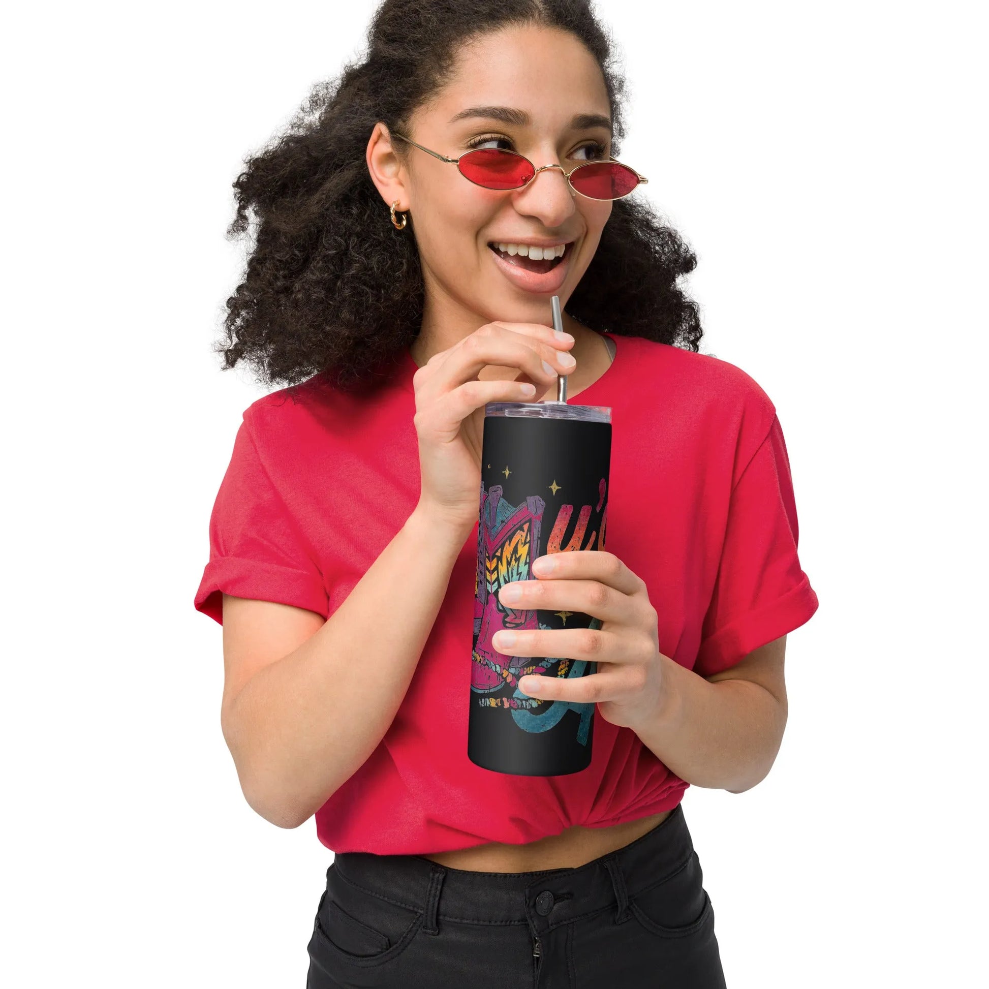 Y’all Means All Rainbow Boots Stainless Steel Tumbler