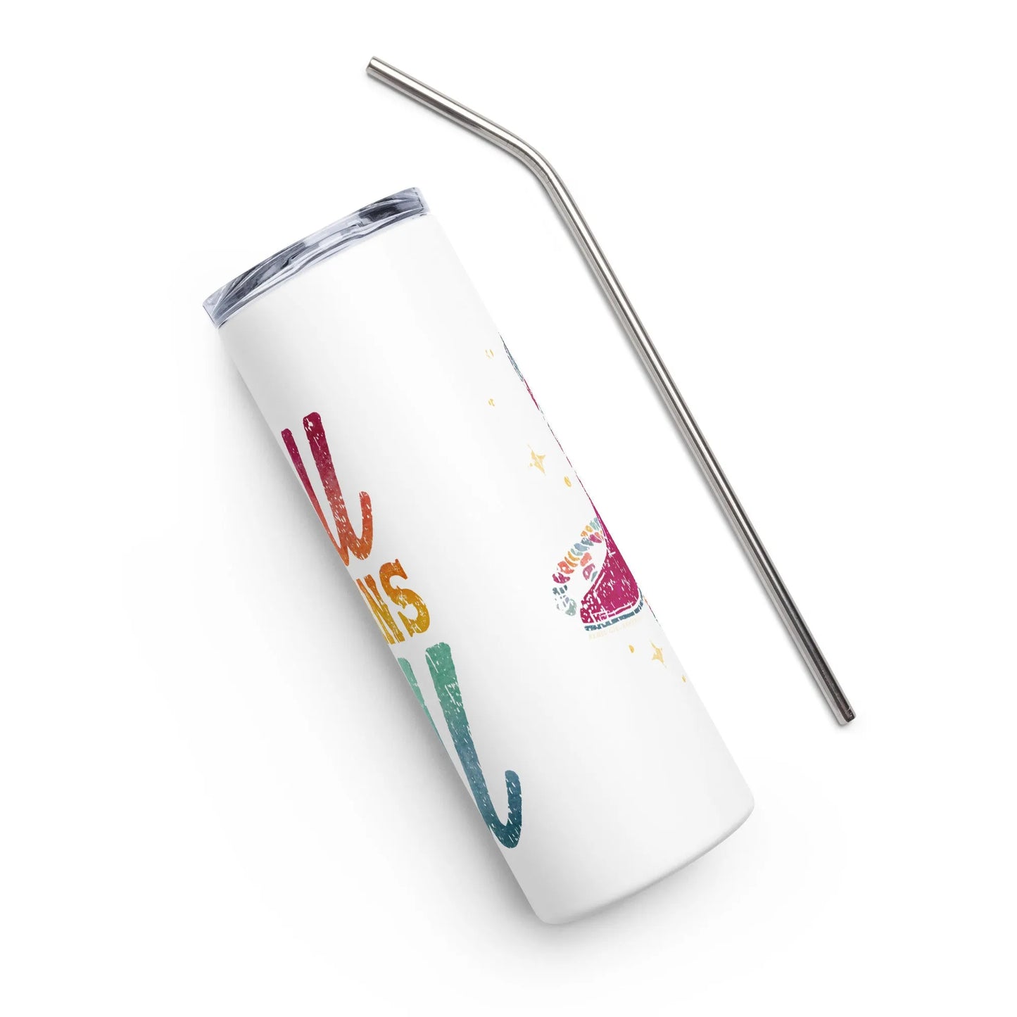 Y’all Means All Rainbow Boots Stainless Steel Tumbler