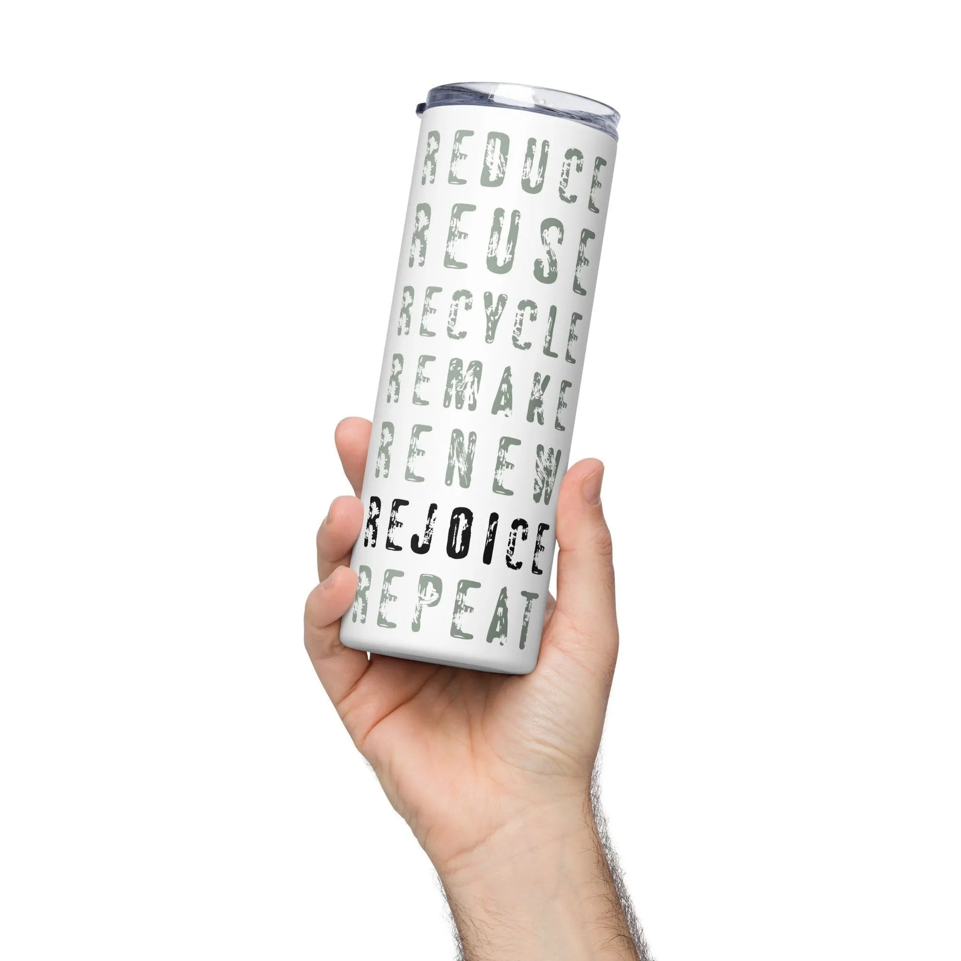 Reduce Reuse Recycle Eco Friendly Stainless steel tumbler with metal straw Rebel Girl Rampage