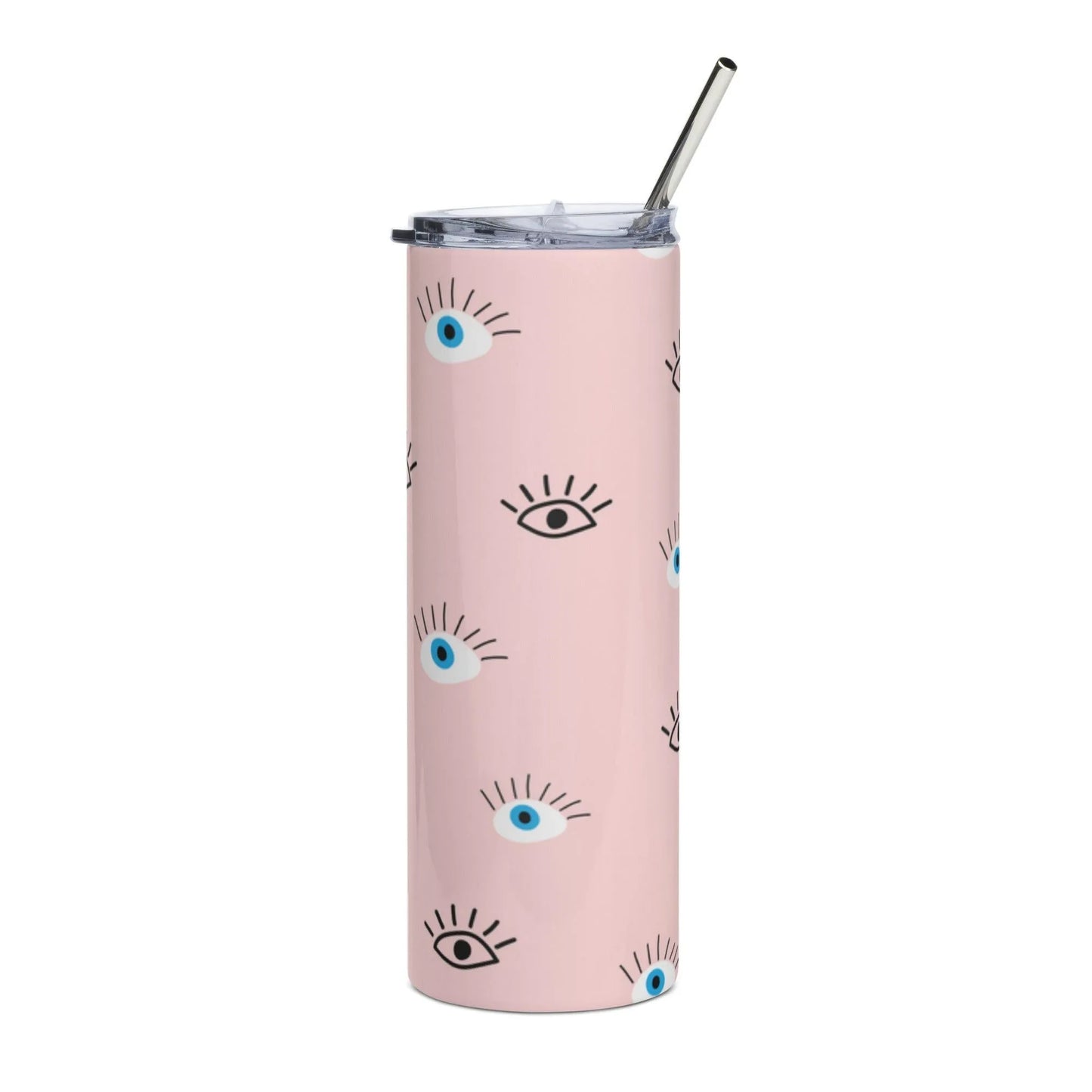 Evil Eye Protection stainless steel eco friendly reusable earth conscious tumbler with metal straw Rebel Girl Rampage