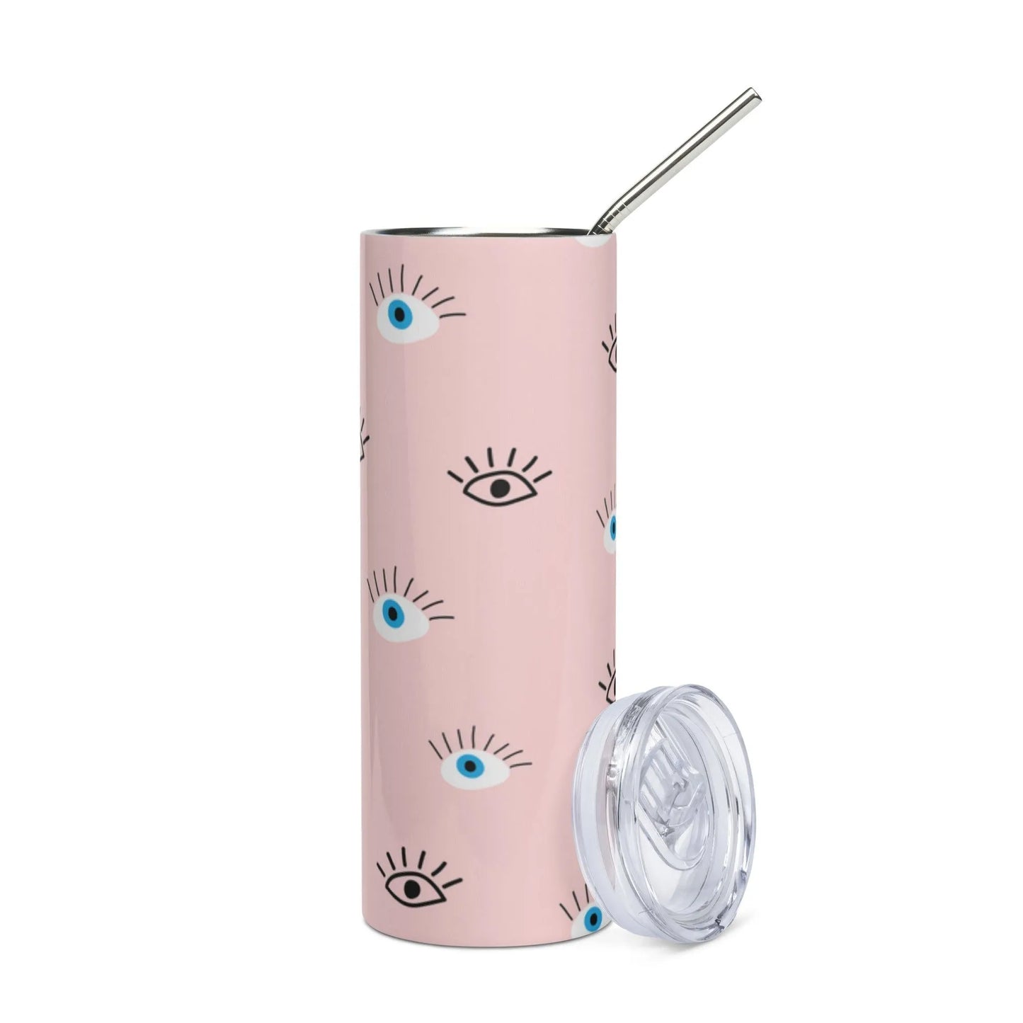Evil Eye Protection stainless steel eco friendly reusable earth conscious tumbler with metal straw Rebel Girl Rampage