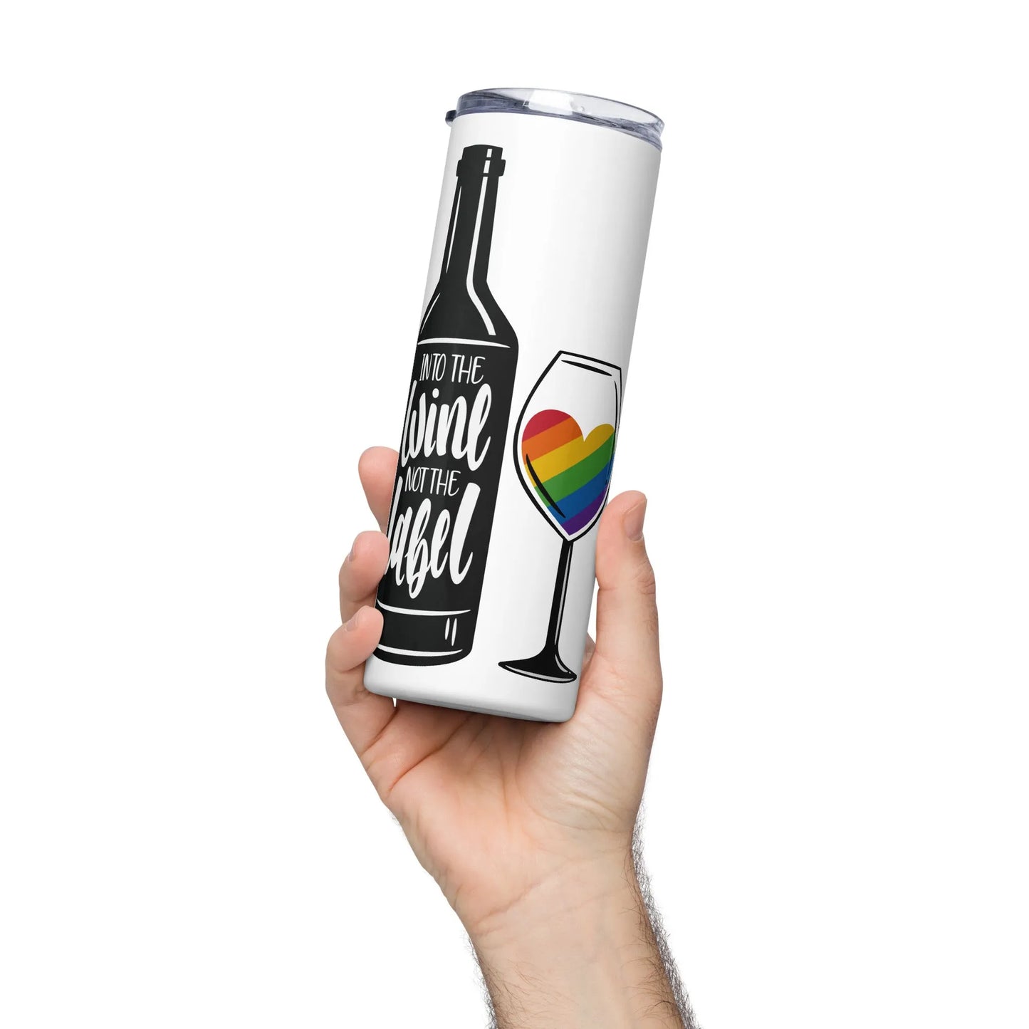 Into The Wine Not The Label LGBTQ eco friendly stainless steel reusable tumbler Schitts Creek Pride Rebel Girl Rampage