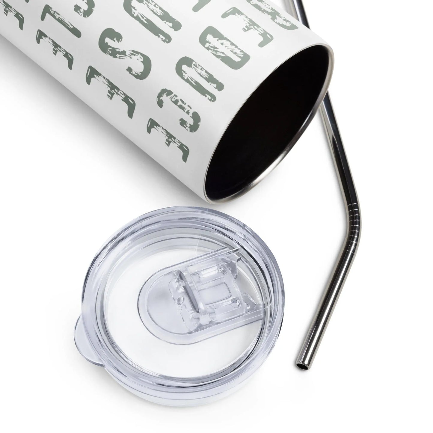 Reduce Reuse Recycle Eco Friendly Stainless steel tumbler with metal straw Rebel Girl Rampage