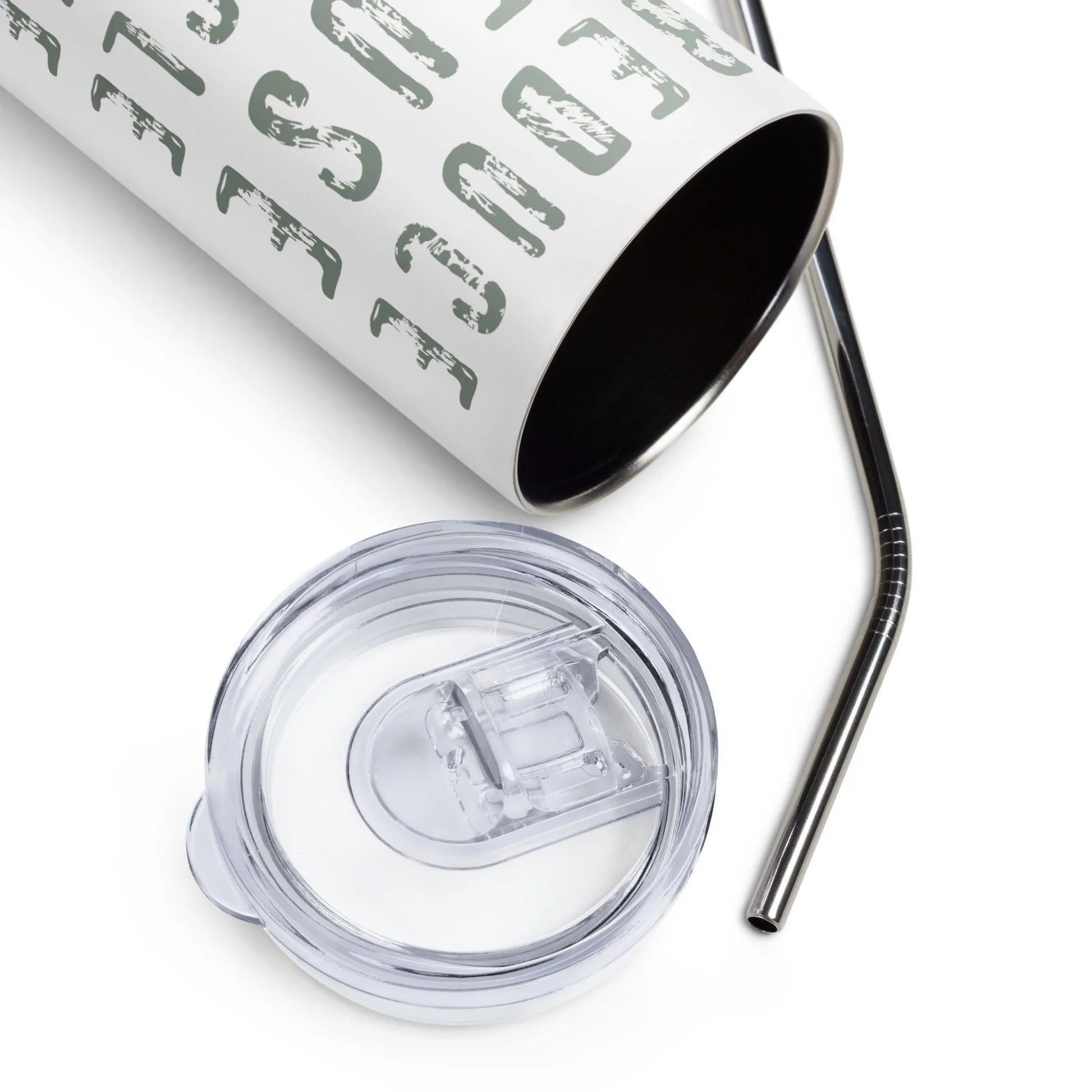 Reduce Reuse Recycle Eco Friendly Stainless steel tumbler with metal straw Rebel Girl Rampage
